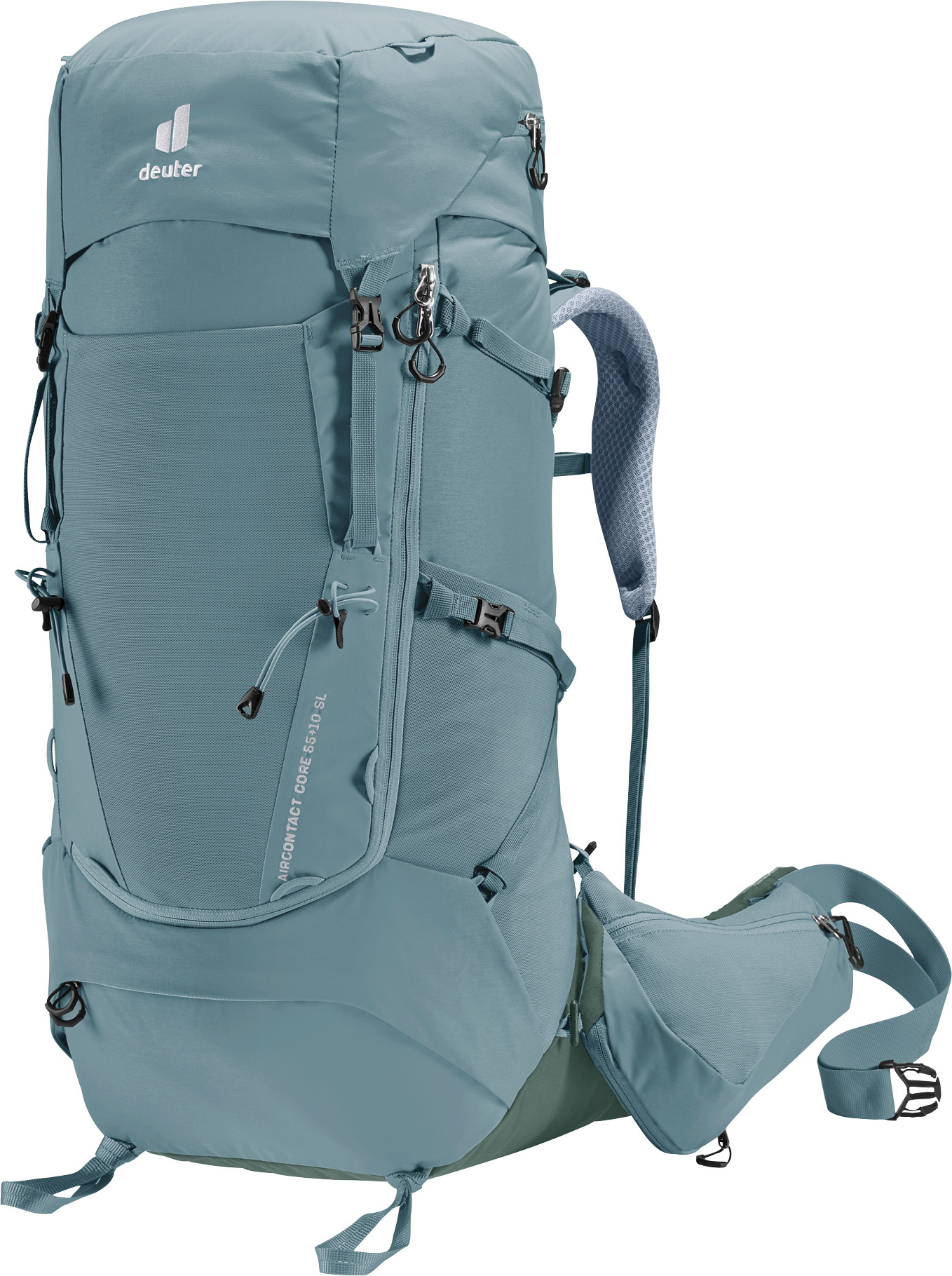 Deuter Aircontact Core 45+10 SL, Interner Rahmen, Wandern, Cyan, Unisex, 55 l, 2,14 kg