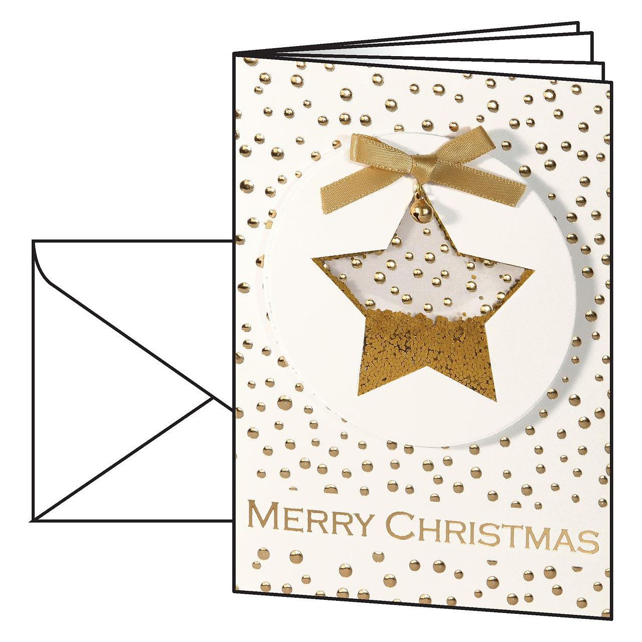 SIGEL 10 Weihnachtskarten Confetti Star DIN A6