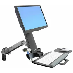 ERGOTRON StyleView Sit-Stand Combo Arm mit Ablageflaeche Wandmontage LCD bis 61cm 24Zoll bis 13,2kg. Anhebung bis 64cm