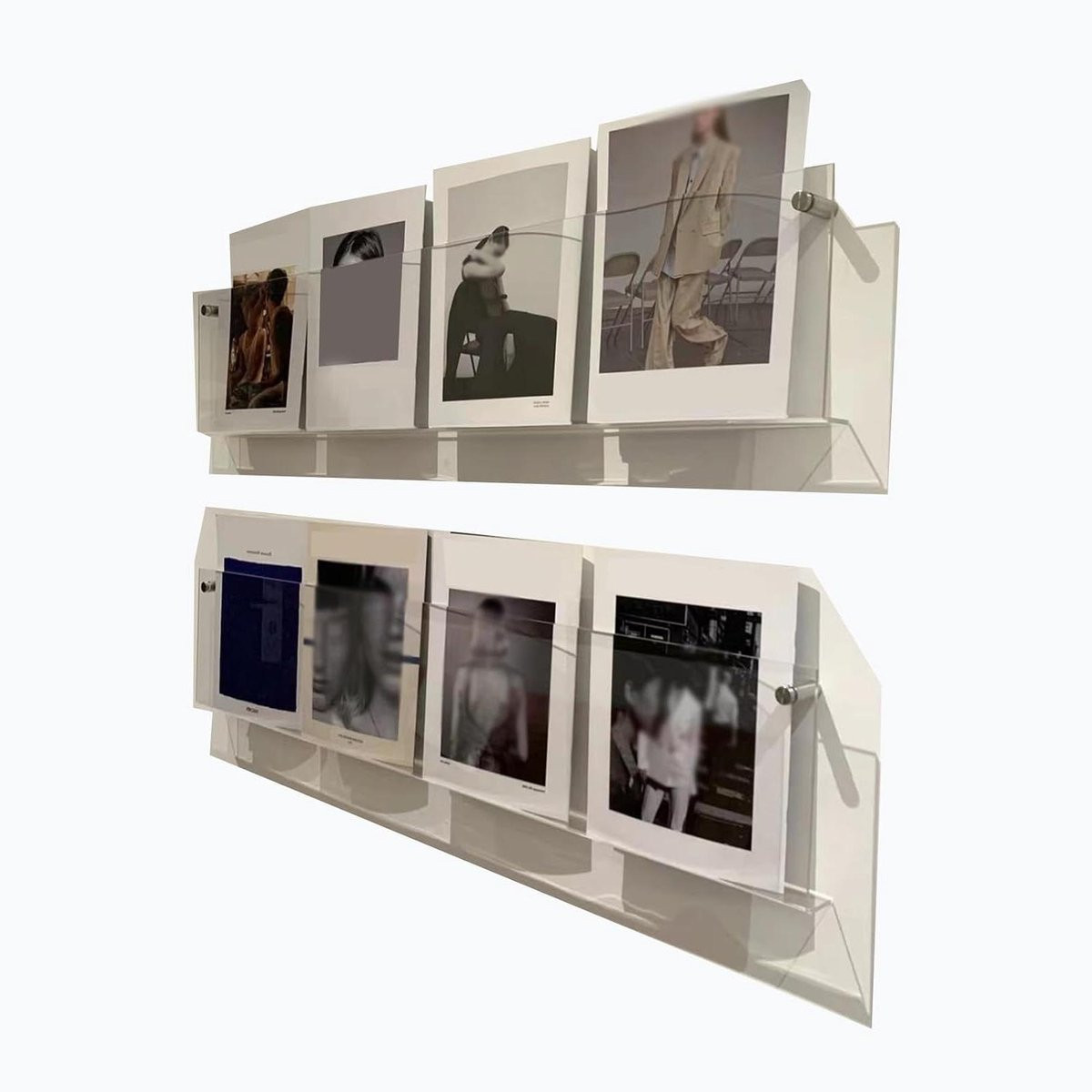 Transparante acryl tijdschrifthouder en krantenrek voor aan de wand, 40 cm