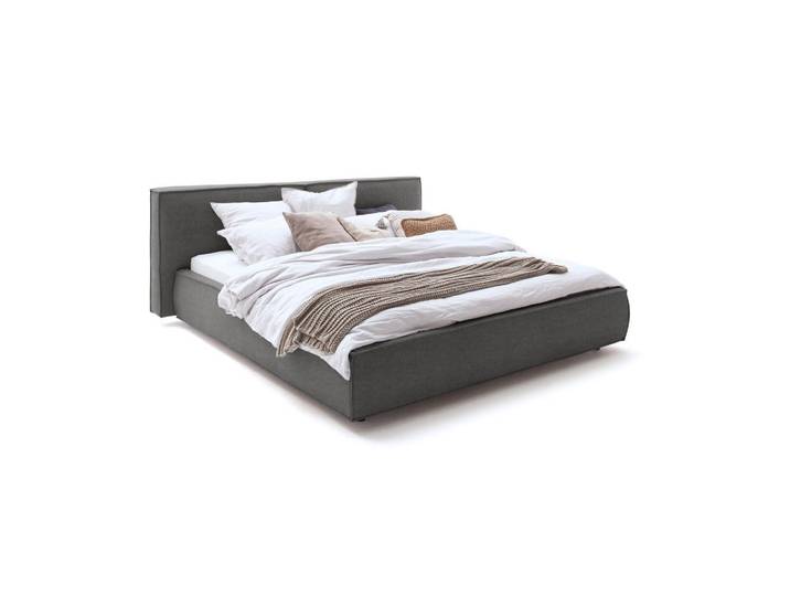 Kawola Polsterbett Carlo Anthrazit Flachgewebe, Textil, 160x200 cm, Schlafzimmer, Bett, Polsterbetten