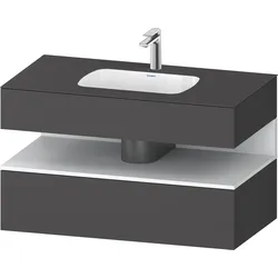 Duravit Collection One Einbauwaschtisch mit Konsolenwaschtischunterbau, 1000x550x600mm, Nische Weiß Matt, QA4786018490000, Farbe: Graphit matt