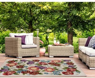 Lush Decor Marina Secret Garden Indoor/Outdoor Area Rug
