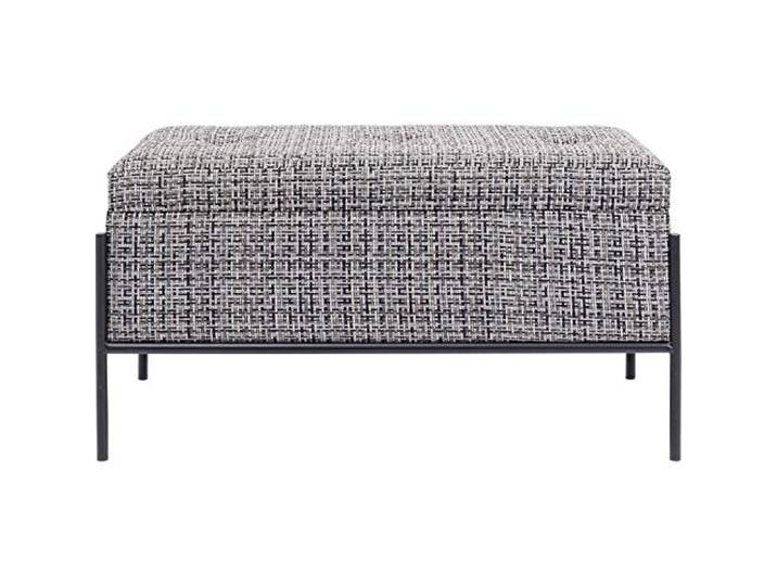Kare Design Bank Buttons Storage, Schwarz/Weiß, Sitzbank mit Stauraum, Polsterbank für Flur, Esszimmer, Schlafzimmer, Strukturbezug, 43x80x40 cm (H/B/T)