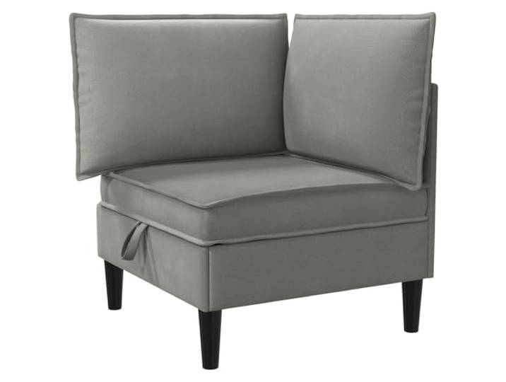 IBUQDDV Ecksofa mit Stauraum, Dunkelgrau Samt, Modernes Sofa Versteckte Fächer unter Sitzen, herausnehmbare Schaumkissen, schlanke Füße, schlichtes Muster, pflegeleicht