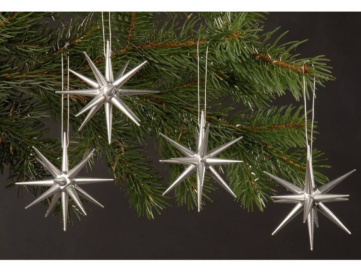 Christbaumschmuck ALBIN PREISSLER Handwerkskunst aus dem Erzgebirge , silber (silberfarben), Ø:10cm, Holzwerkstoff, Weihnachtsbaumschmuck, Christbaumschmuck, Weihnachtsdeko aus Holz