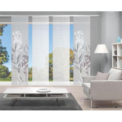 Schiebegardine VISION S "4ER SET SEMORA" Gr. 1, grau, B:60cm H:260cm, Polyester, Gardinen, HxB: 260x60, Schiebevorhang 4er Set Digitaldruck