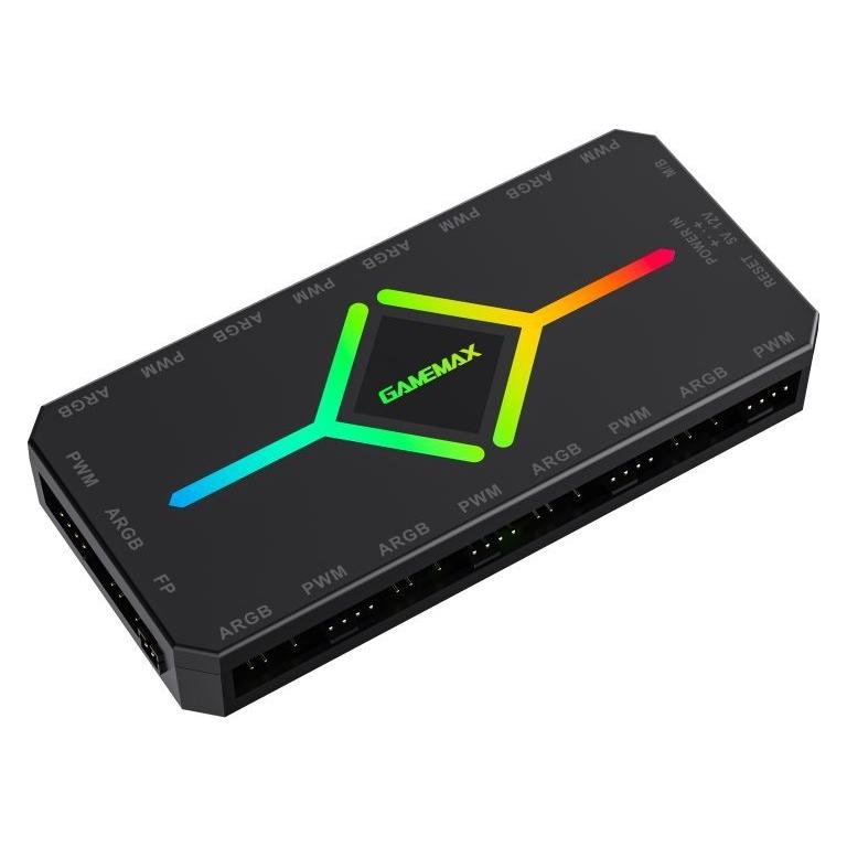GameMax 120mm RL300 - 3er Pack Gehäuselüfter (V4.0 ARGB PWM HUB BK)