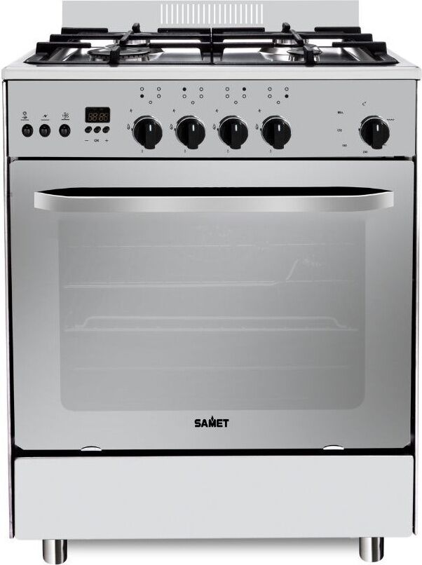 samet C6640gexftpc Cucina A Gas 4 Fuochi Forno A Gas Ventilato Con Grill Larghezza X Profondità 60x60 Cm Classe A Colore Acciaio Inox - C6640gexftpc Stromboli