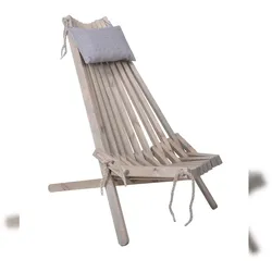 DELUKE Liegestuhl SONJA Aschgrau Kiefer Gartenstuhl Relaxsessel Gartenliege Balkon