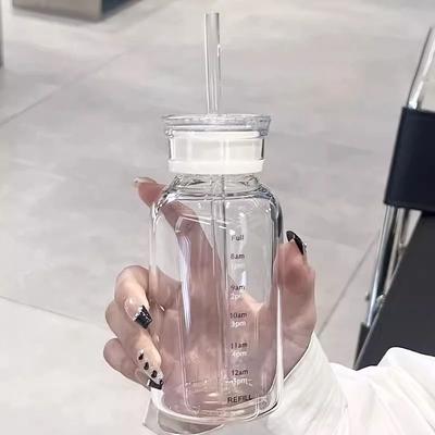 Uplifted Goods Transparent Time Marker Glass Bottle clear 10.1 Oz.