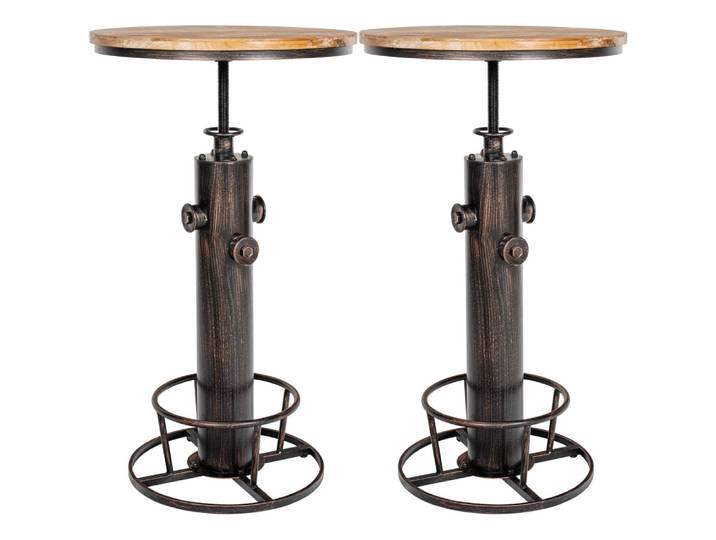 Lot 2 tables hautes réglable en metall bronze