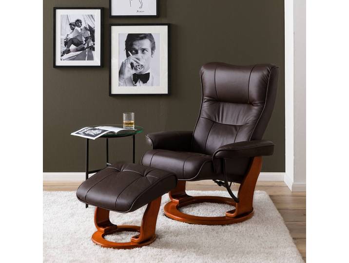 Relaxsessel Westerwald Braun/Braun Lederart: Echtleder Material: Kunstleder Oberfläche Holz: Lackiert 82 x 105 x 84cm