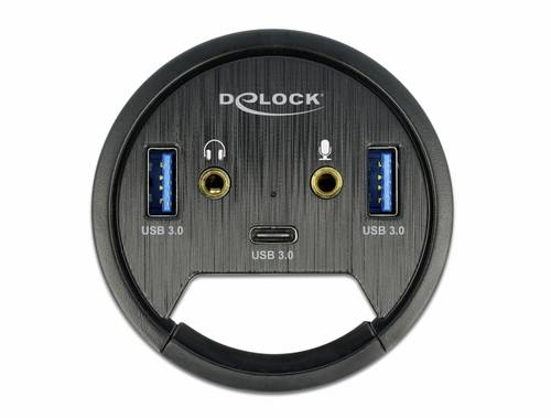 Delock 62794 USB-Hub 3+2 Port USB-A, USB-C USB 3.1 Gen1 5 GBit/s Schwarz 62794
