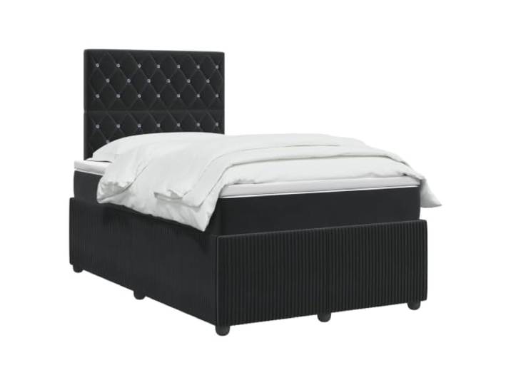 vidaXL Boxspringbett mit Matratze Schwarz 120 x 200 cm Samt