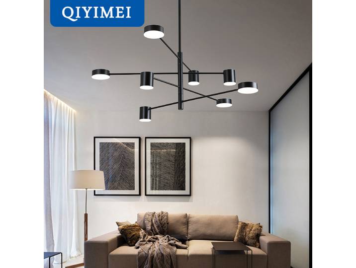 Nouveau lustre LED moderne lumières chambre salon salle à manger or noir luminaire intérieur lampes d'éclairage appliquer à AC90-260V