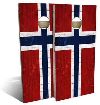 Skip's Garage Norway Flag Outdoor Cornhole Board Set