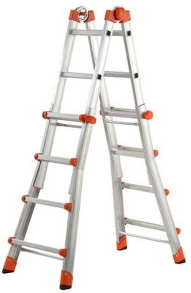 Gierre Peppina AL020, 2x8 gradini, 3.82 m - Scala telescopica in alluminio - Altezza stimata operativa 4.82 m
