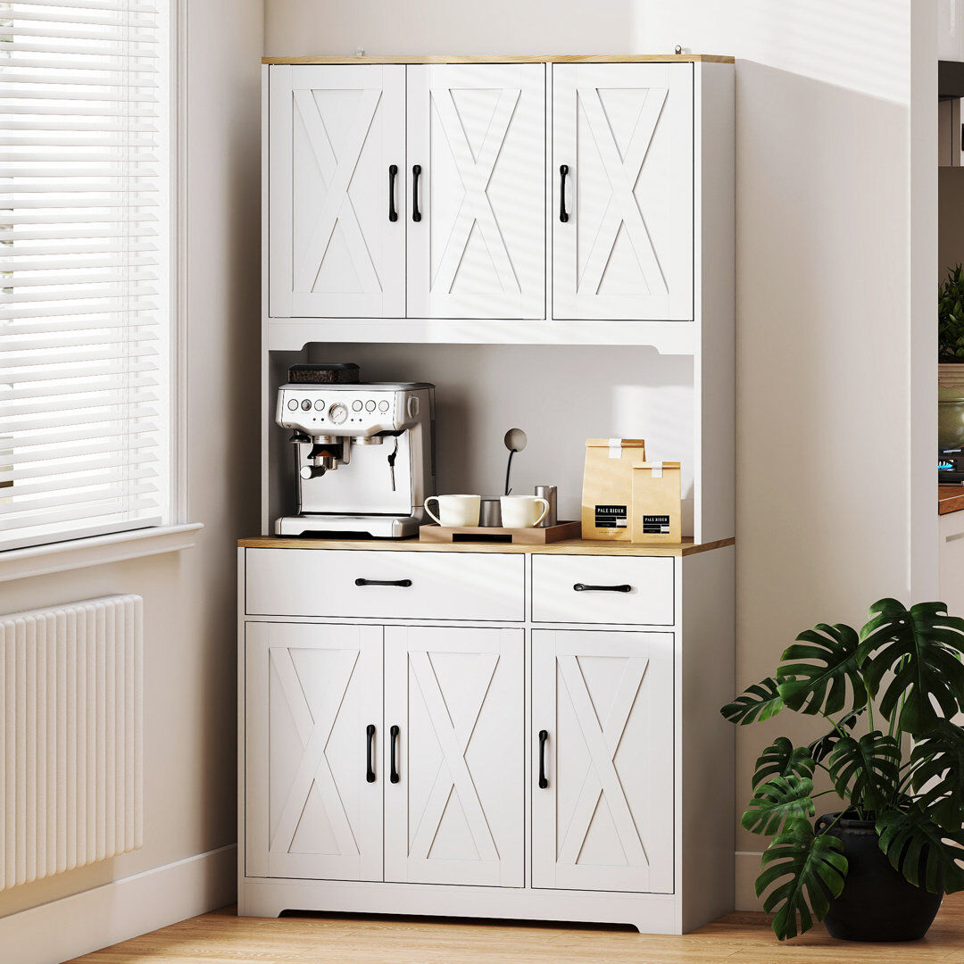 HOMCOM 175.2 cm H Kitchen Pantry White 175.2cm H X 94cm W X 39.5cm D