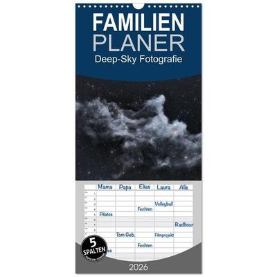 Familienplaner 2026 - Deep-Sky Fotografie mit 5 Spalten (Wandkalender, 21 x 45 cm) CALVENDO
