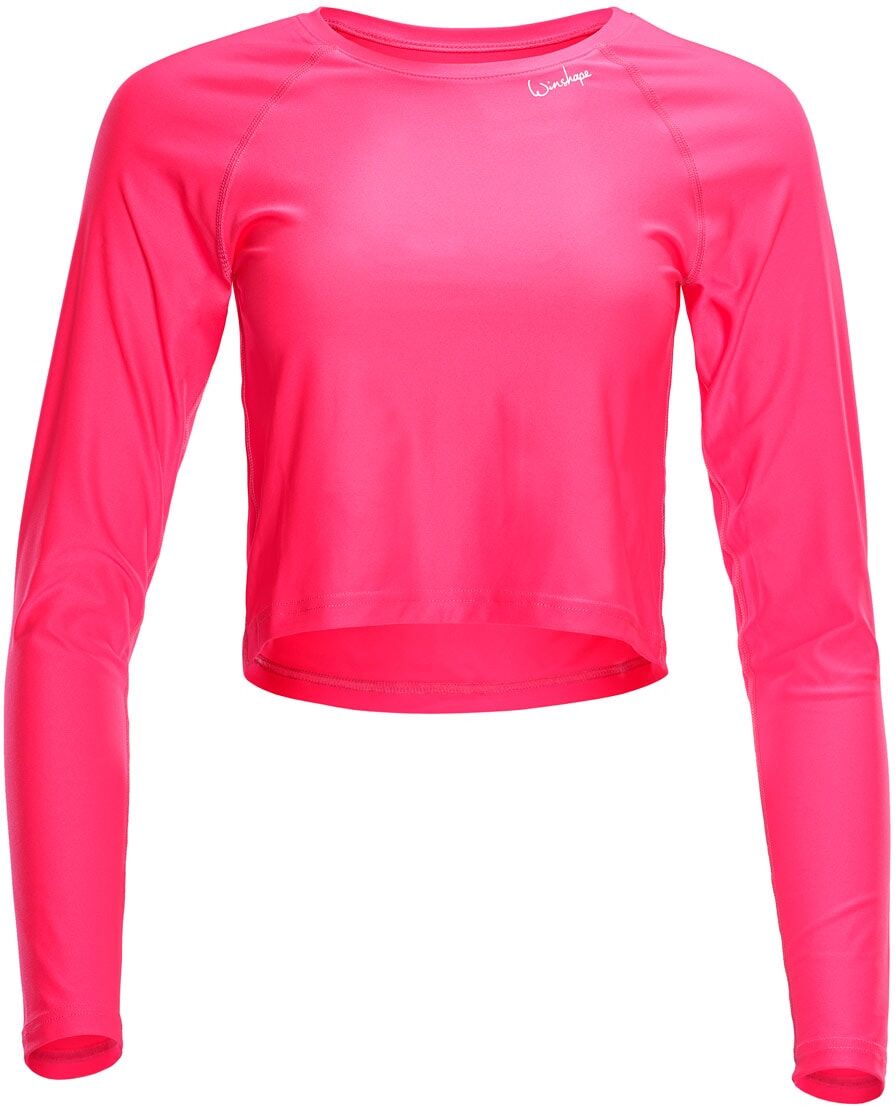 Langarmshirt WINSHAPE "AET116", Damen, Gr. XL, pink (neon pink), 80% Polyester, 20% Elasthan, Rundhals, Shirts Langarmshirt, Cropped Functional Light neon pink XL