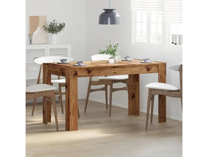 Table à manger en bois d'ingénierie - vidaxl - 140x74 5x76 cm - Vieux bois - Rectangulaire - Contemporain - 4 personnes