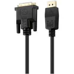 2x HDgear DisplayPort — DVI (2 m), Videokabel, Schwarz