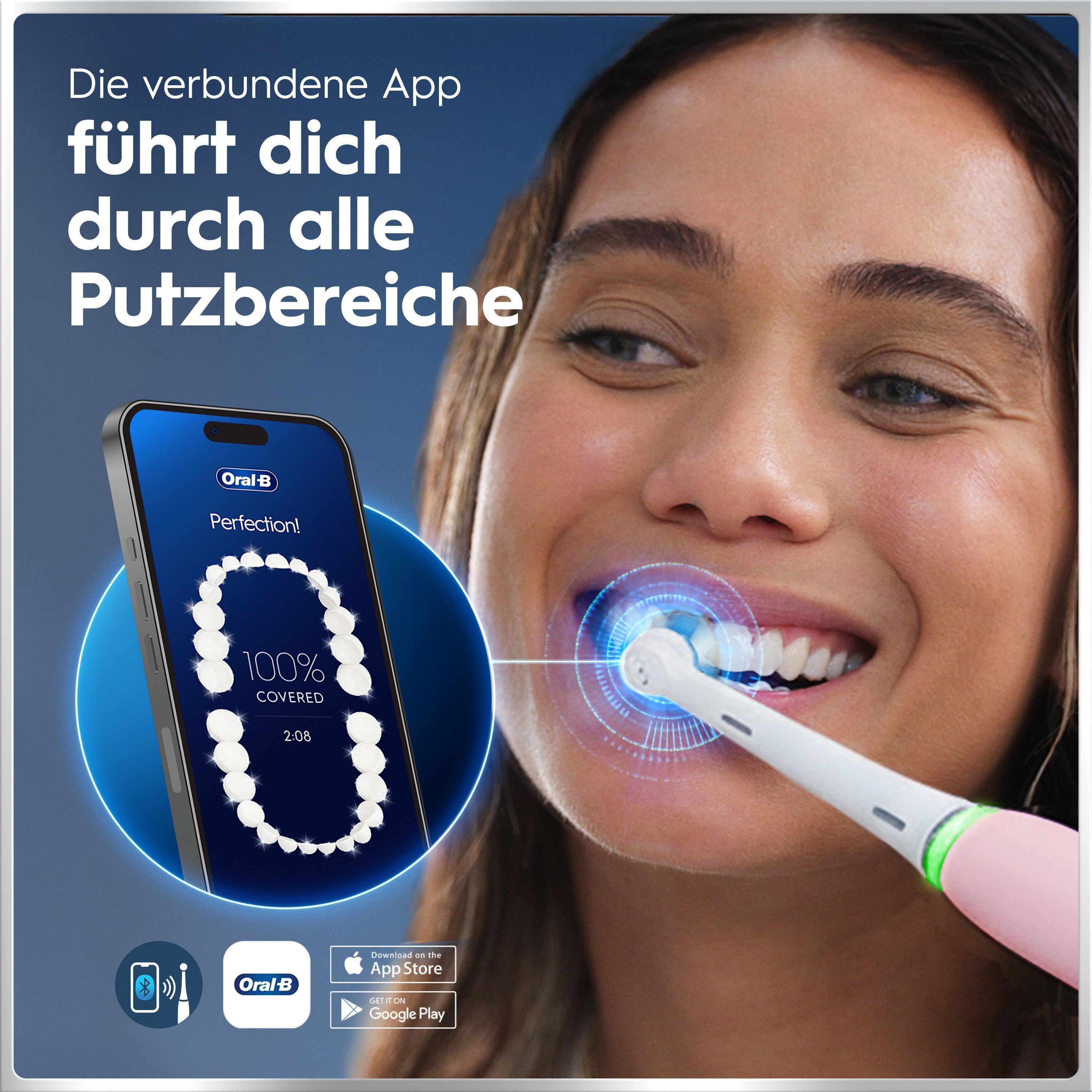 Elektrische Zahnbürste ORAL-B "iO Series 6 N", pink (pink sand), Elektrozahnbürsten, Elektrische Zahnbürste, Magnet-Technologie, Display & Reiseetui pink sand Einheitsgröße