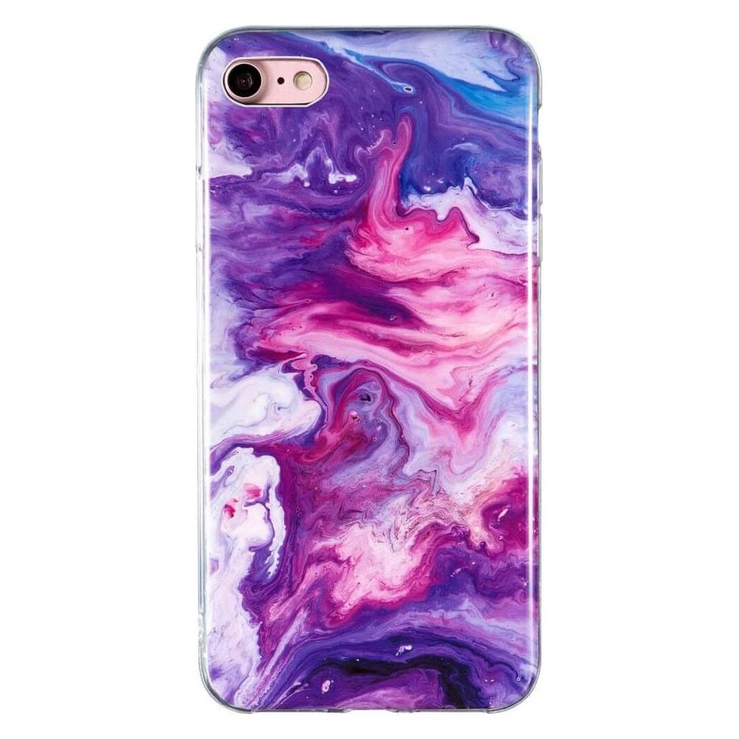 Cover-Discount iPhone SE / 8 / 7 - Silikon Gummi Case Purple Marble (Apple iPhone 7, Apple iPhone 8) (660103185F)