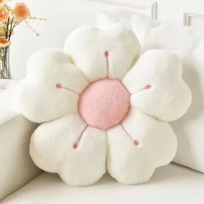 Inspire Daily Merch Daisy Seat Cushion Sunflower Pillow Flower Mat Plush Toy Mat Office Mat Christmas Gift white