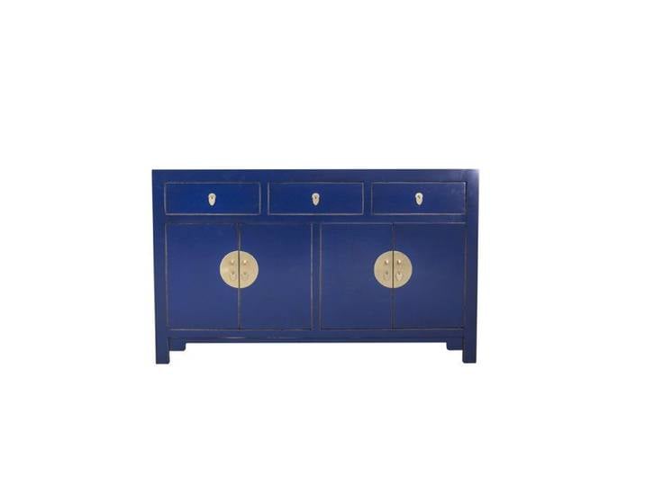 Fine Asianliving Buffet Chinois Bleu Nuit L140xP35xH85cm