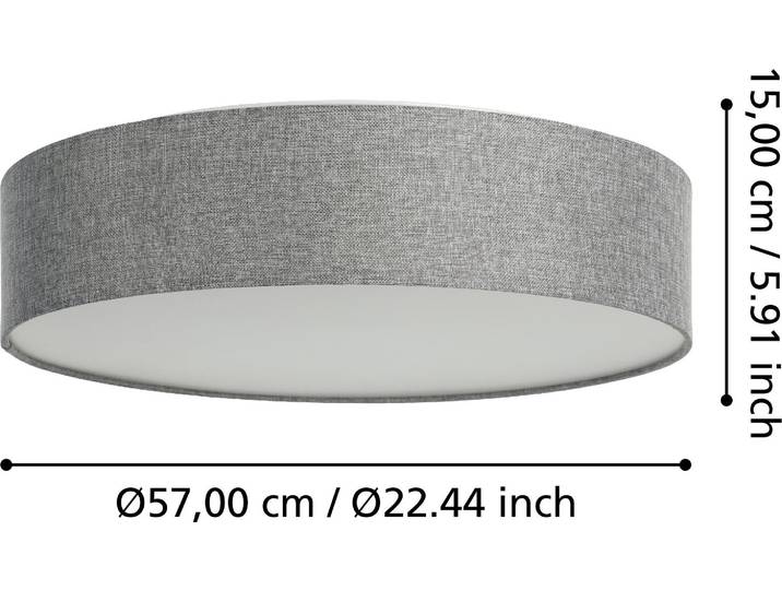 ROMAO-Z Applique/plafonnier Lampe éclairage - H15 x Ø57 cm - blanc - 35W incl - IP20