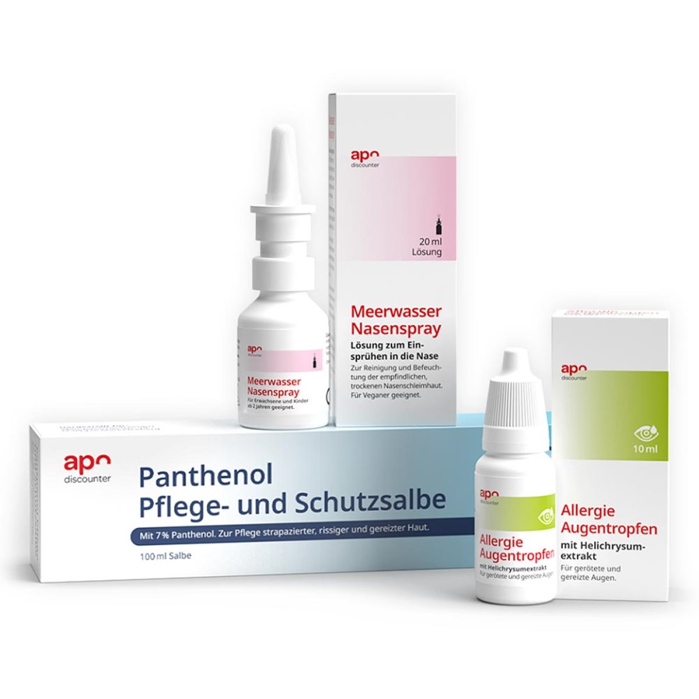 Sparset: Allergie Augentropfen + Nasenspray + Panthenolsalbe 08102588