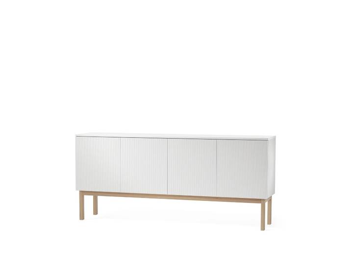 A2 Buffet Beam laqué blanc, structure en chêne huilé blanc
