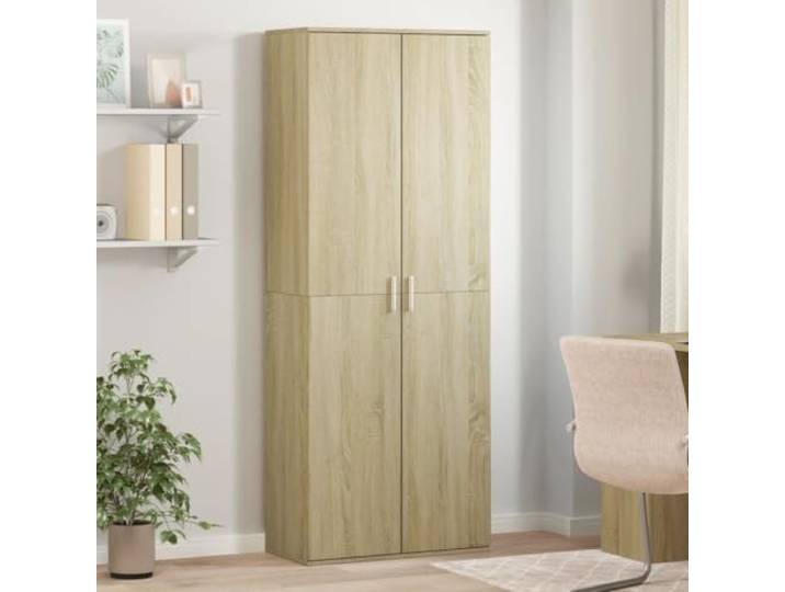 KGHFDVB Highboard Sonoma-Eiche 70x35x180 cm Holzwerkstoff Mit Türen, Viel Stauraum, Feuchtigkeitsbeständig, Leicht zu Reinigen, Stabil