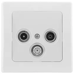 ChiliTec DELPHI Antennendose TV+Radio+Sat inkl. Rahmen, UP, weiß hochglänzend
