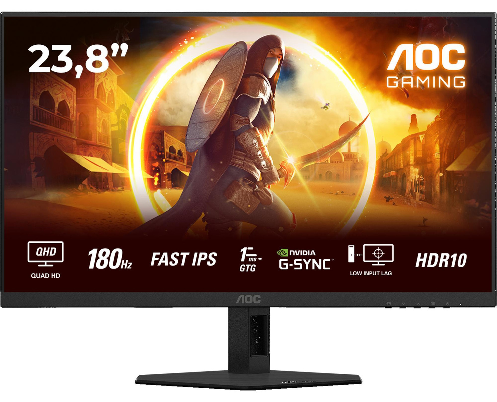 AOC Q24G4RE PC Gamer Screen - 23.8 inch - QHD - 180Hz - Fast IPS - 0.5ms