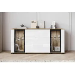 Sideboard Caro ca. 150x70 cm Weiß/Eiche