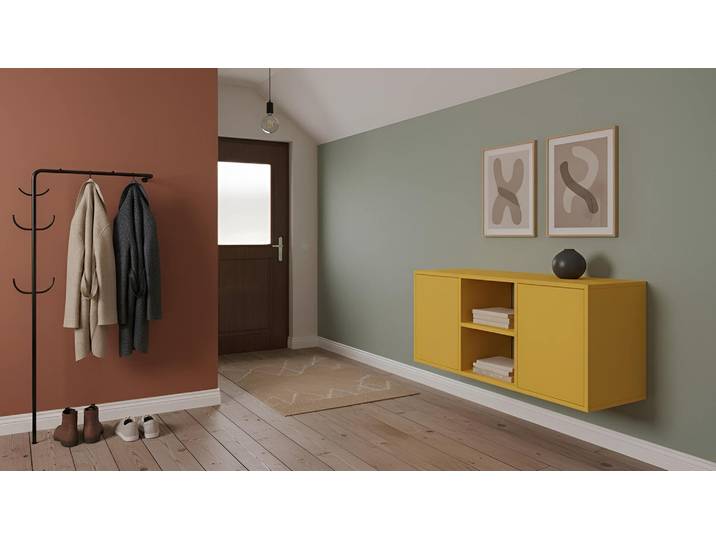 Hängesideboard nach Maß – diverse Materialien MDF Lackiert Verkehrs­gelb