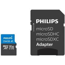 Philips Ultra Pro FM25MP65B (256 GB, microSDXC, U3, UHS-I), Speicherkarte, Schwarz
