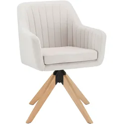 Armlehnstuhl Lucita Beige Samt Drehbar Gepolstert