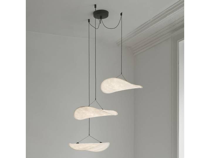 Tense LED-Hängeleuchte, weiß, Ø 152 cm, 3-flg. - New Works - Wohnzimmer - Design - Kunststoff - Mehrflammig