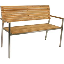 Gartenbank Teakholz B: 125 cm Denver mit Rückenlehne