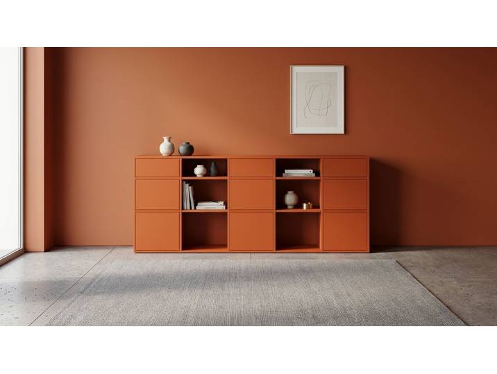 Oranges Sideboard mit vielen Optionen wie vom Tischler, Orange Kommode MDF Lackiert Rot­orange