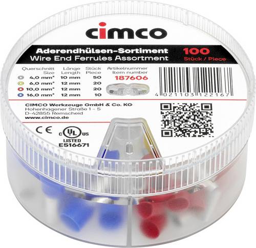 Cimco 187606 Aderendhülsen-Sortiment Teilisoliert 1 Set