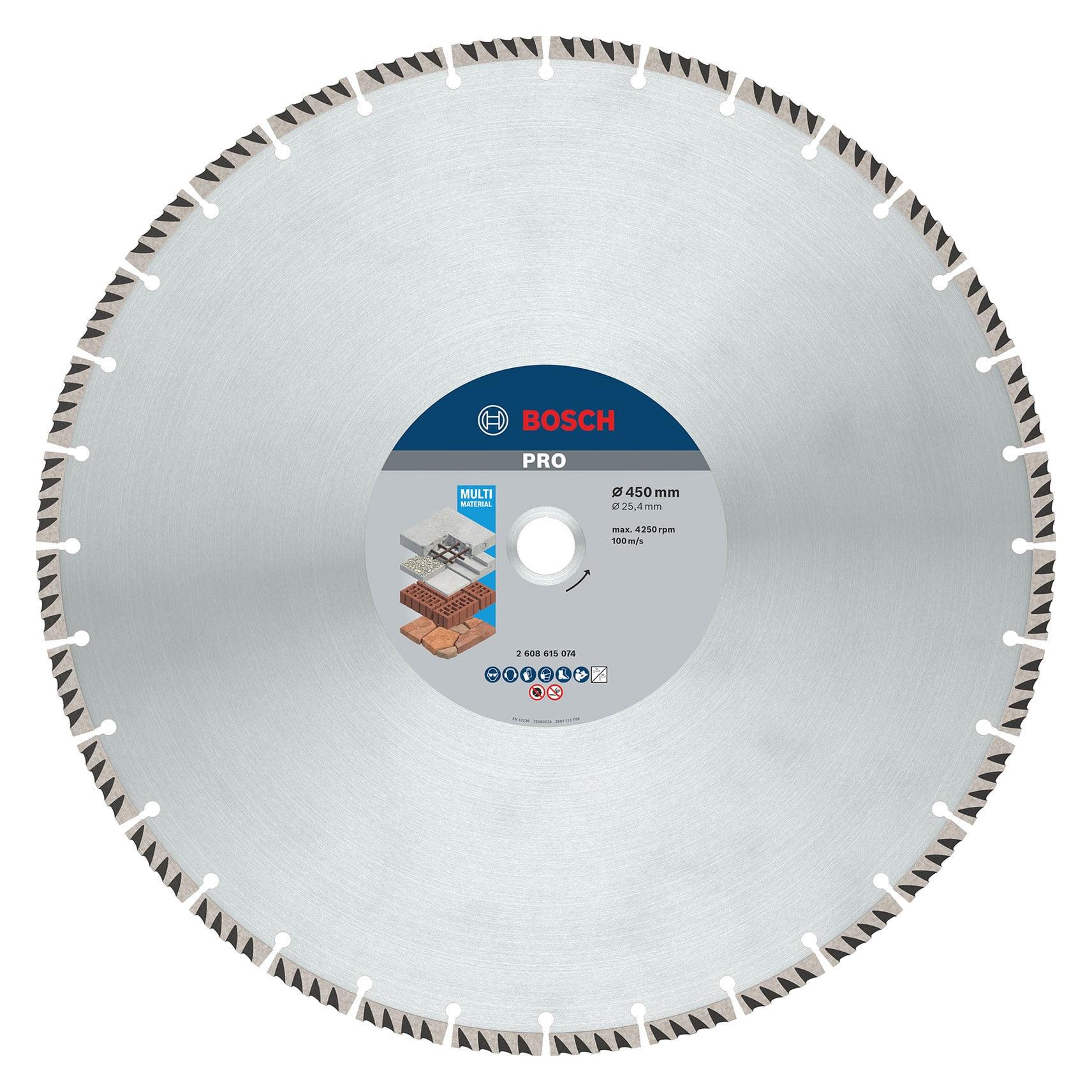 Bosch Professional Zubehör PRO Multi Material Diamanttrennscheibe, 450 x 25,4 mm (2608615074)