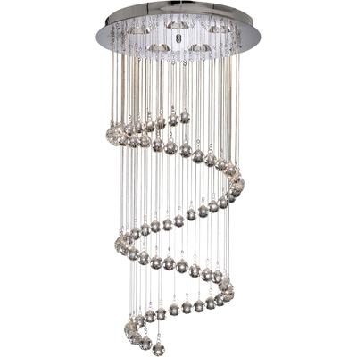 SEARCHLIGHT Hängeleuchte "Hängeleuchte Hallway, 5-flammig", silber (chrom), 5, Ø 39cm H: 80cm, 1 Stk., Leuchten, Glamourös, Hängeleuchte
