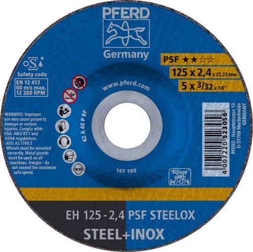 PFERD TOOLS PSF STEELOX 61720326 Trennscheibe gekröpft 125mm 25 St. Edelstahl, Stahl