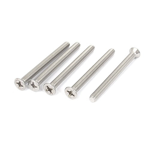 sourcingmap M6 x 70mm Phillips verzonken bouten met platte kop, 5 stuks