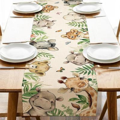 Uplift Treasures Vintage Floral Birds Linen Table Runner a 200x33cm 78.7x13inch